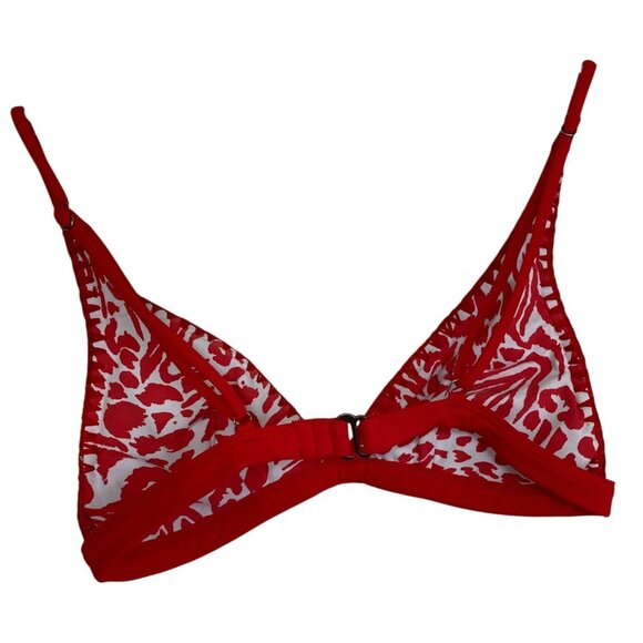 Women's Red Crochet Lace Bikini Top With Adjustable Straps Beach Hippie Boho Y2K - Picture 3 of 7